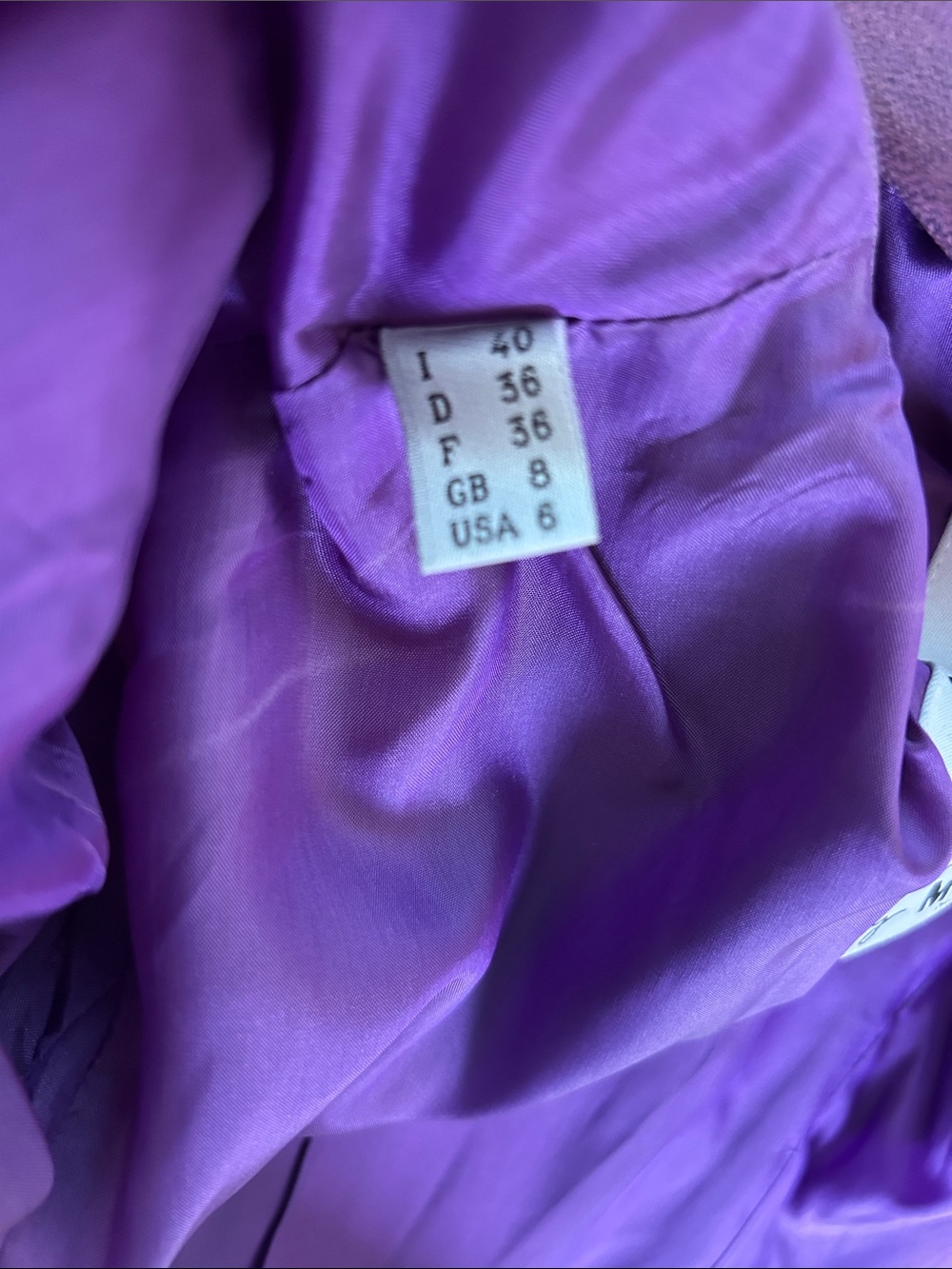 Rare MOSCHINO Cheap and Chic vintage 1990’s Purple Energy Stripe Blazer. Size 6 - Picture 5 of 5